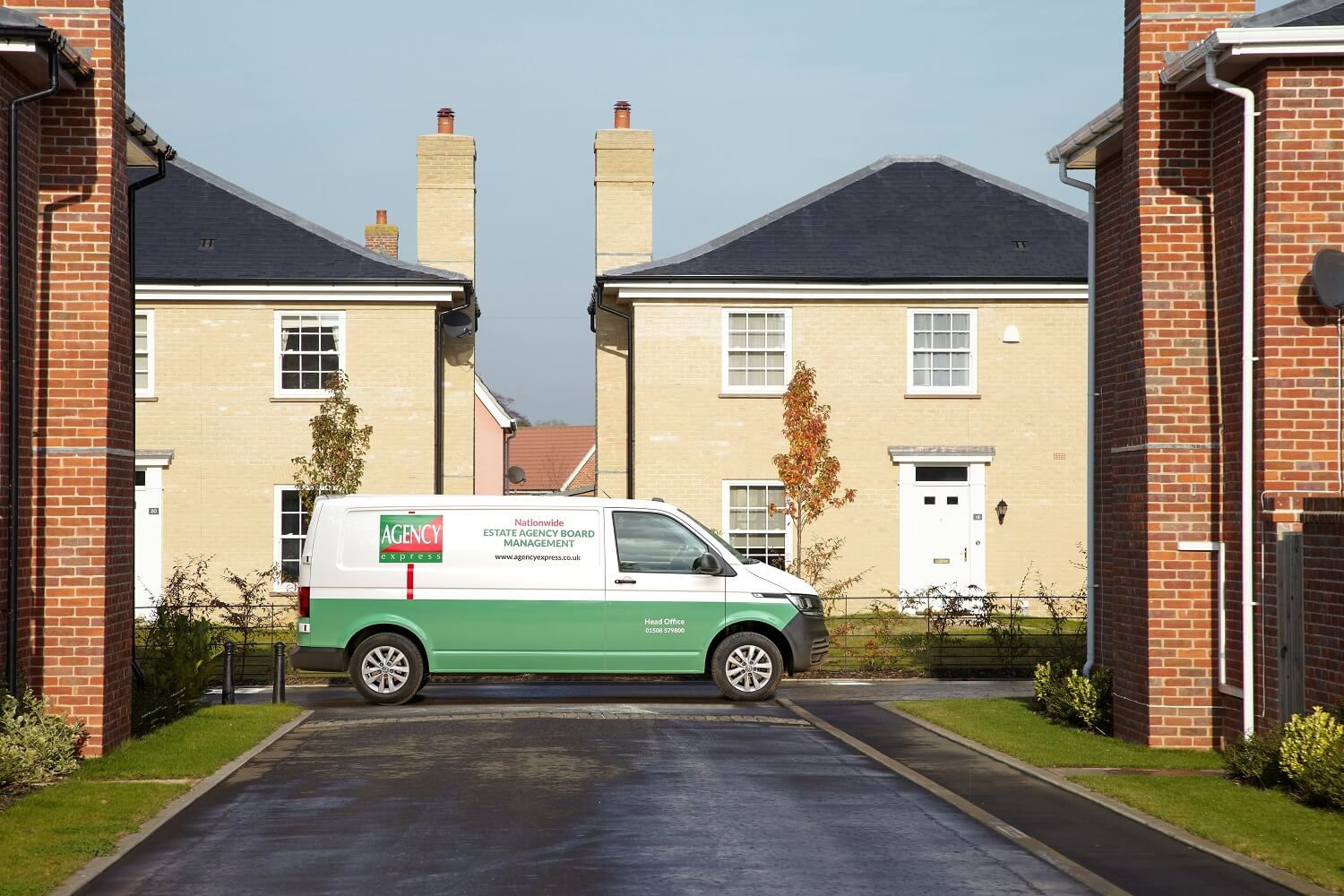 Agency Express van outside house