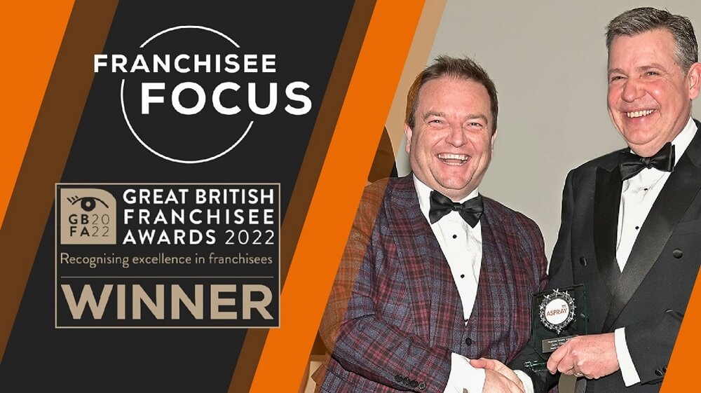 Banner of Aspray Franchisee John Strange winning Great British Franchisee Award