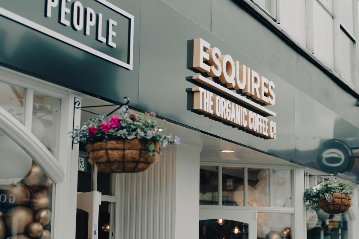 esquires organic coffee shop exterior