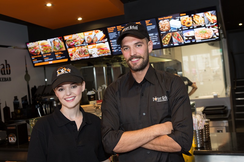 staff working in a German Doner Kebab store