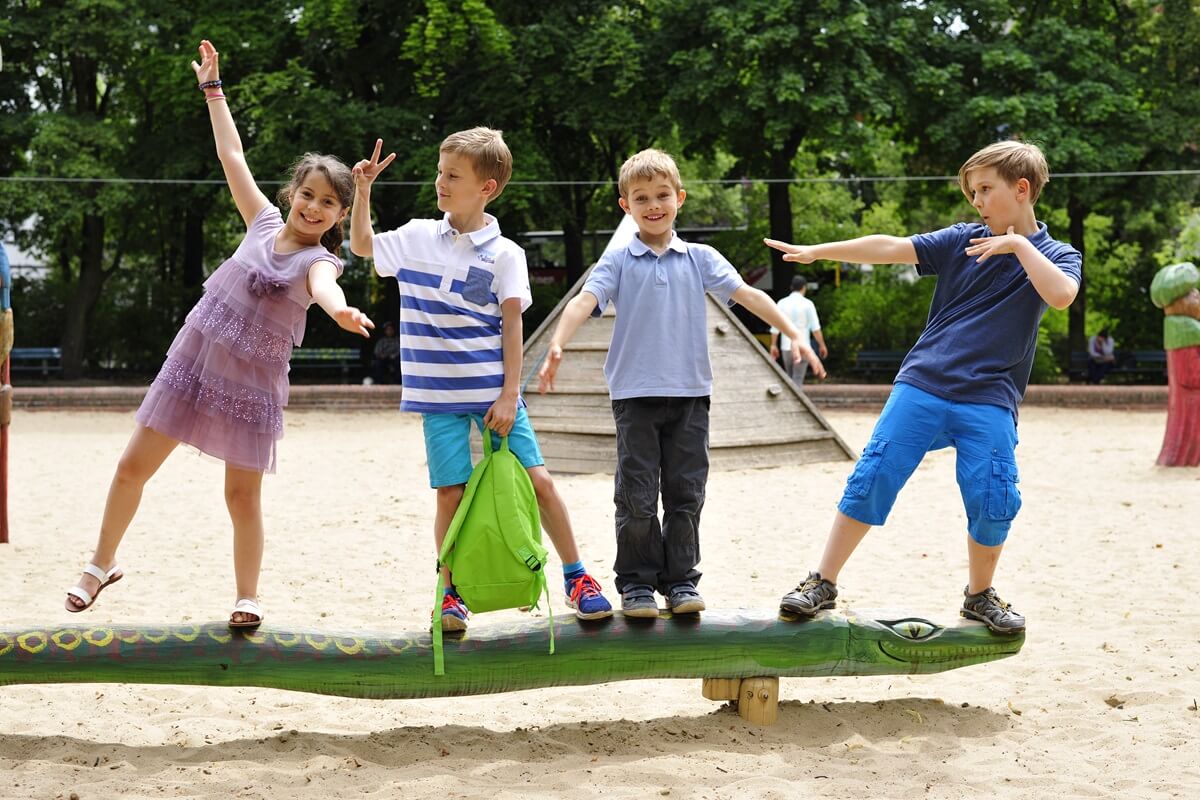 helen doron education students playing outside