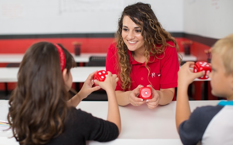 Mathnasium tutor with students