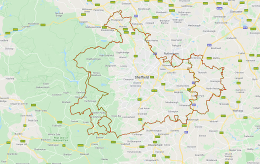 ServiceMaster Clean South Yorkshire Territory Map