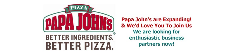Papa John's franchise recruitment banner