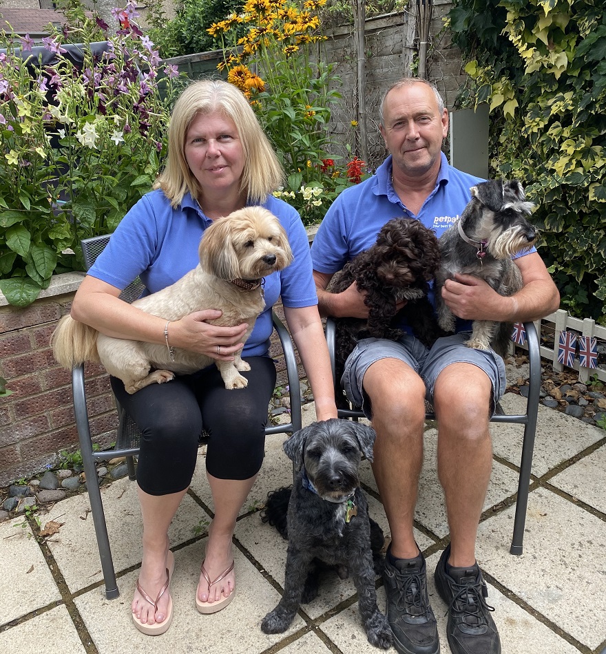 Petpals franchisees Ray and Sandra with their dog