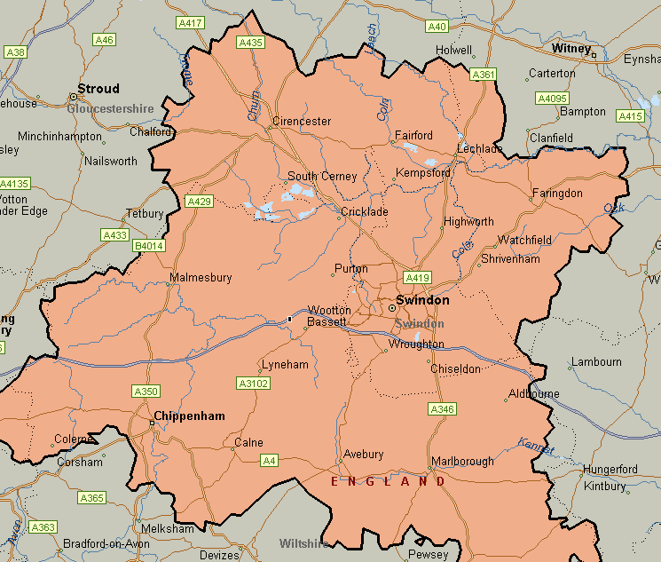 Map of Swindon Franchise Territory