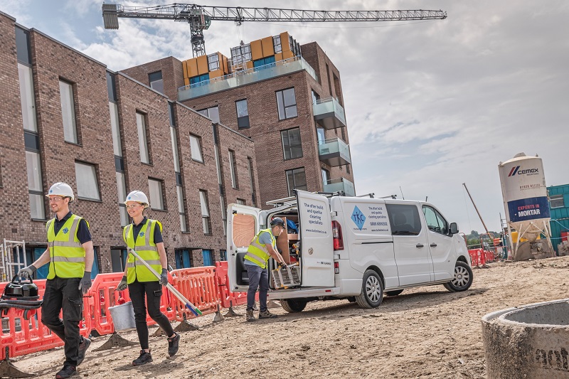The Kleaning Company on a building site preparing to clean