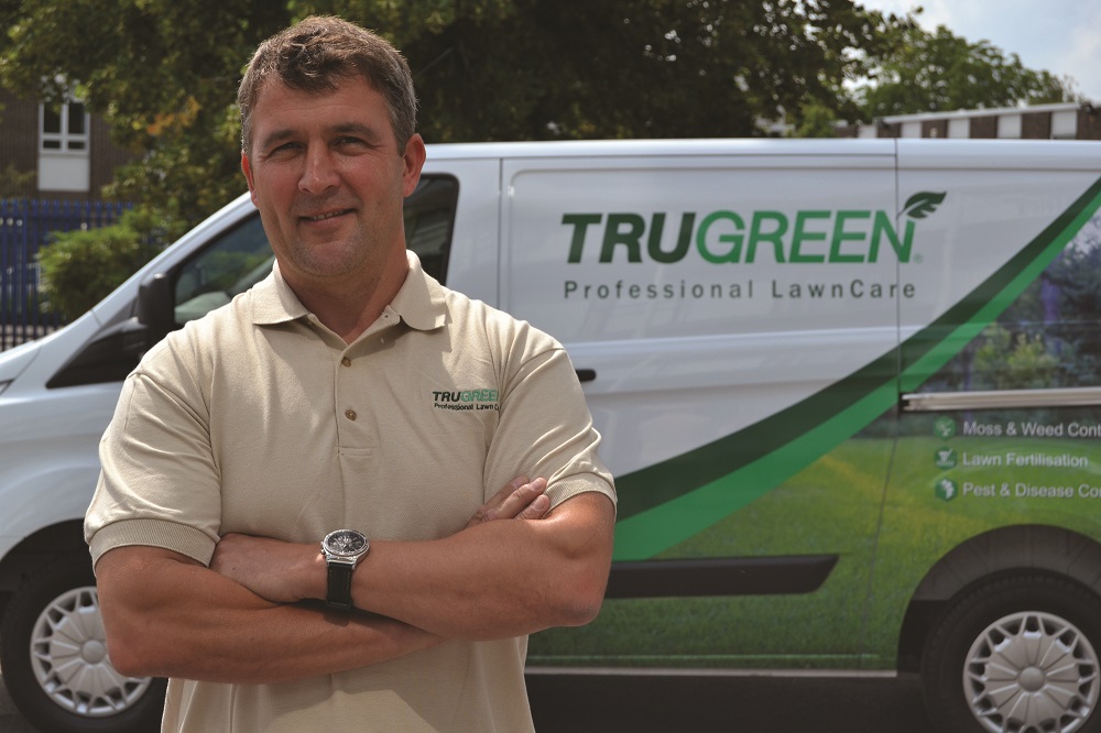 trugreen franchisee Darren next to Van