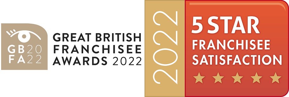 great british franchisee award logo and 5 star satisfaction award logo