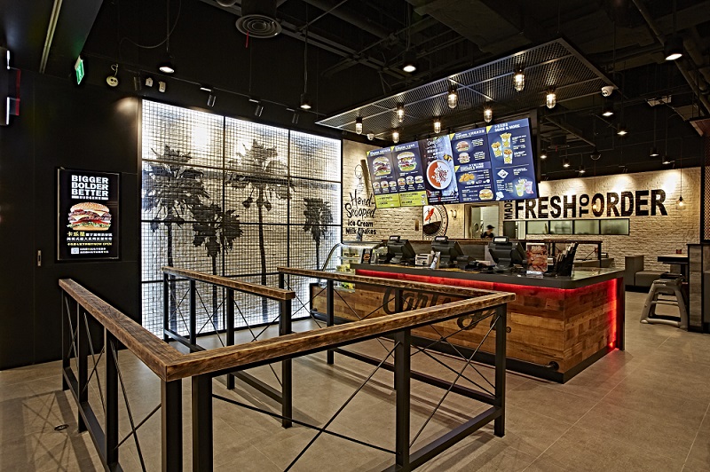 inside a Carl's Jr restaurant