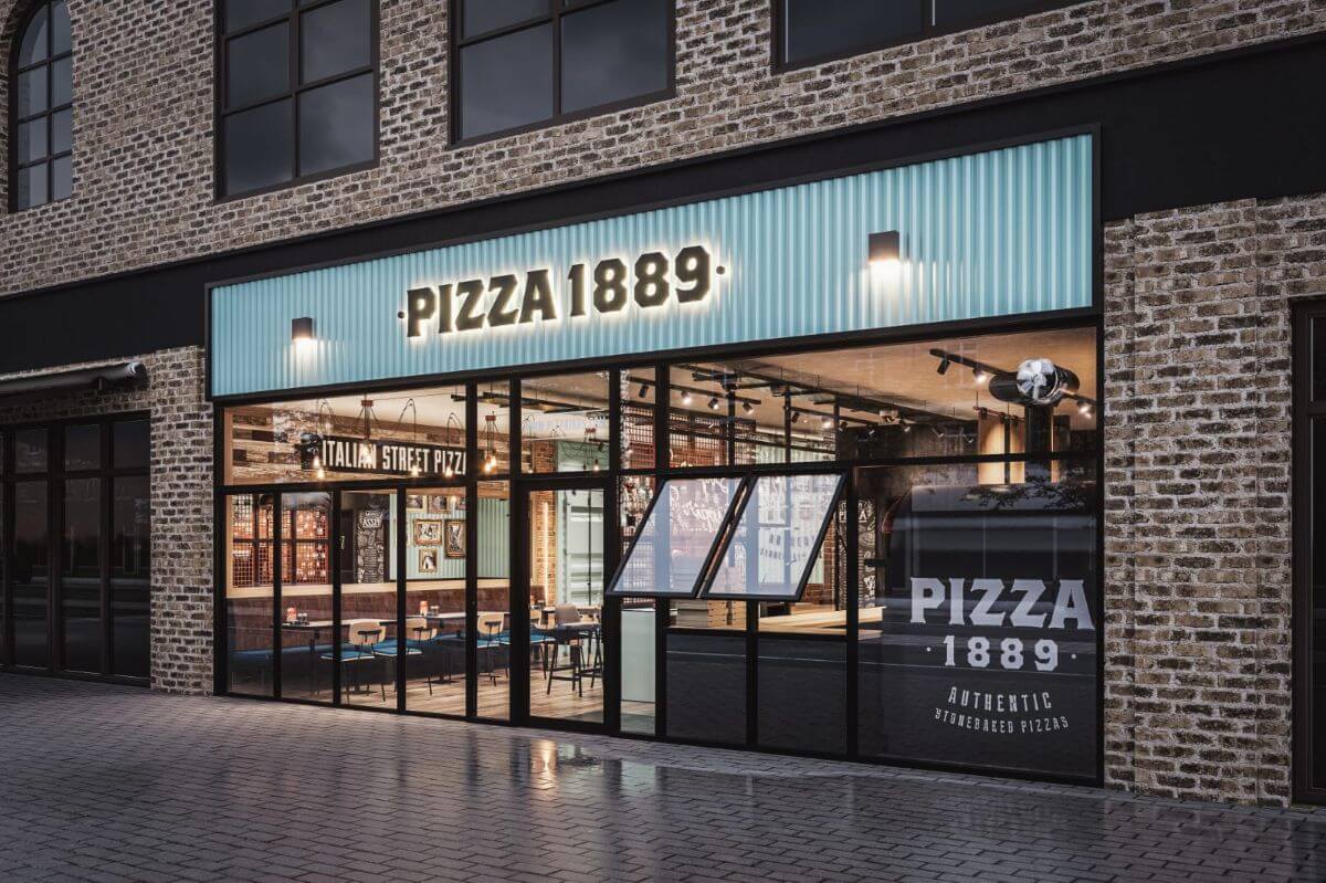 pizza 1889 franchise container