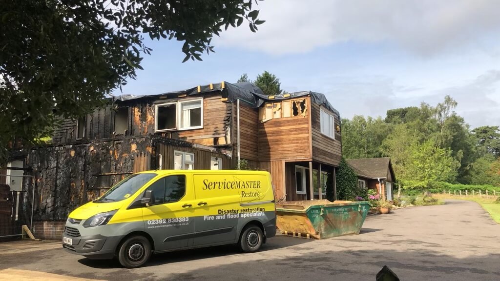 servicemaster restore van outside house